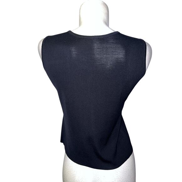 Misook Top Women's Size PS Black Sleeveless Stretch Knit Tank Shell Pullover - Picture 5 of 9